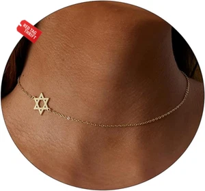 Delicado collar gargantilla de oro collar simple para mujer enchapado en oro de 18 quilates minimalista - Imagen 1 de 13