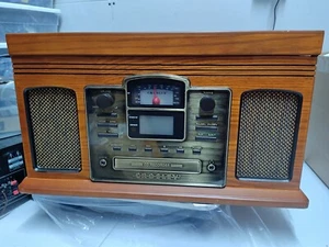 Crosley Bluetooth Lancaster Turntable Radio 3-Speed CD Cassette Player READ - Picture 1 of 8