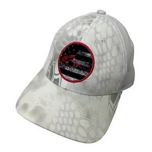 Kryptek Trucker Hat Cap White Red Camo Fishing Snapback Adjustable Mesh Back - Picture 1 of 12