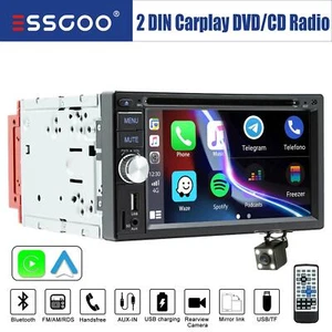 2 DIN Autoradio DVD CD Carplay FM AM RDS Bluetooth Touch Screen USB TF Kamera - Bild 1 von 15