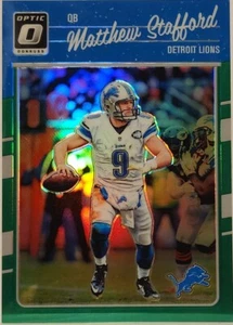 2016 Donruss Optic Matthew Stafford Detroit Lions Green Prizm Refractor 4/5 - Picture 1 of 2