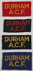 Durham Army Cadet Force Set of Four Durham A.C.F. Shoulder Titles. N.W.E.S. - Foto 1 di 5