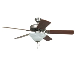 Craftmade Builder Deluxe 2 Lt Fan w/Blades, Alabaster/Nickel - BLD52BNK5C1 - Picture 1 of 1