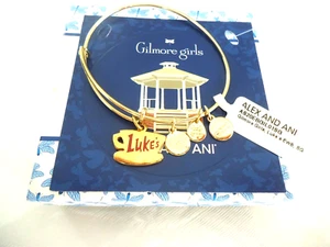 Alex and Ani GILMORE GIRLS LUKE'S Shiny Gold Armreif Neu mit Etikett Karte & Box - Bild 1 von 6