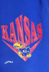 Vintage 90er Jahre Muskatnuss Kansas Jayhawks KU Basketball schwere Jogginghose Herren S USA - Bild 1 von 8