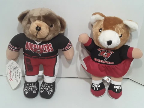 Tampa Bay Buccaneers Bucs Teddy Bears Player Cheerleader Set NFL Plush Vintage Cover