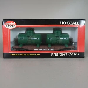 Model Power 98160 40' Flat Twin Removable Tanks Knuckle Couplers Citi Service HO - Picture 1 of 12