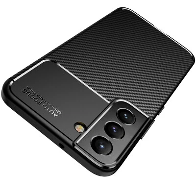 AVANA Hülle für Samsung Galaxy S22 Schutzhülle Silikon Case Schwarz Cover Carbon Optik