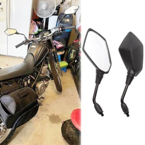 Black Motorcycle 10mm Rear View Side Mirrors For Yamaha XT250 XT350 XT500 XT600 - Picture 1 of 12