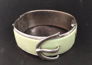 Antique Art Deco Bracelet Belt Metal Bakelite - Picture 1 of 11