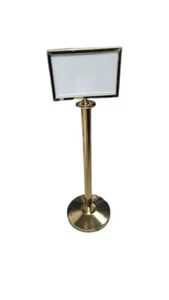 Sign Stand Pole Notice Elegant Free Standing Entrance Gold /Silver Steel Display - Picture 1 of 9