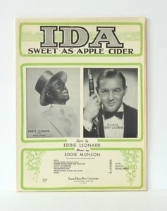 IDA Sweet As Apple Cider - 1932 Sheet Music -Blackface Americana-Benny Goodman - Picture 1 of 3
