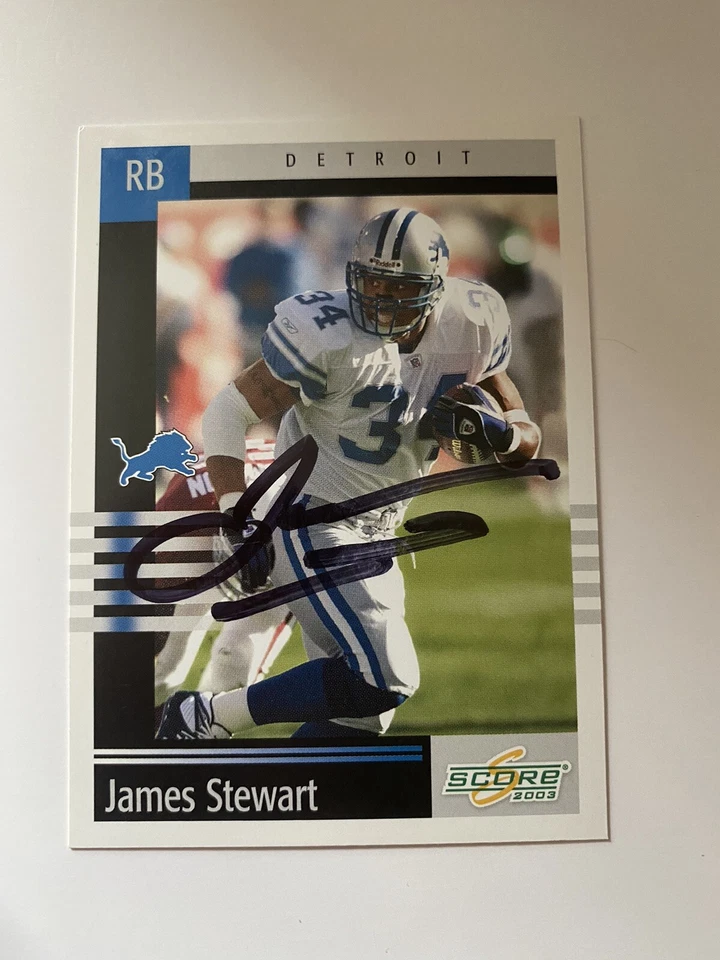 James Stewart Signed 2003 Score Detroit Lions Card # 189 - Image 1 of 1