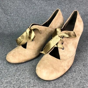 Aerosoles Women's Chunky Heels Taupe Suede Leather 8M - Picture 1 of 7