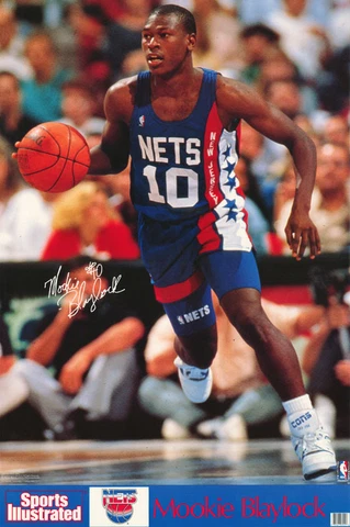 POSTER - NBA - MOOKIE BLAYLOCK NJ NETS   1990 FREE SHIPPING ! #7411  RP92 N Cover