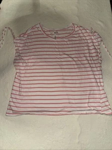 NY collection women’s T-shirt 2X pink and white short sleeve shirt - Picture 1 of 6