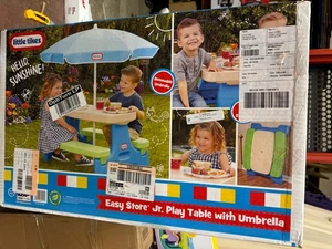 Little Tikes 629945 Easy Store Junior Picnic Table with Umbrella - Picture 1 of 4