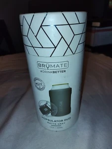 BruMate Hopsulator Duo Stainless Steel Insulated Can Cooler Matte Gray 12oz New - Picture 1 of 5
