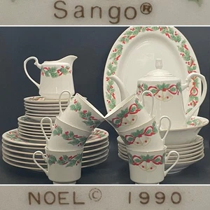 Juego de vajilla de Navidad Sango 8401 Noel 34 piezas para 6 1990 hecho en China - Imagen 1 de 24