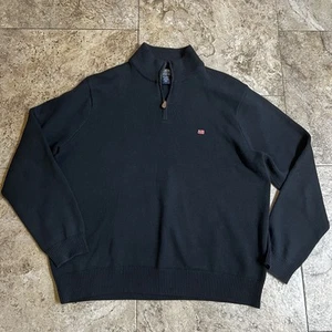 VTG Ralph Lauren polo jeans company knit quarter zip sweater men's XXL Black - Picture 1 of 6