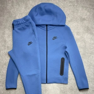Nike Tech Fleece Tracksuit 2024 Blue Kids Size Medium 10-12yrs GreatCond RRP£160 - Picture 1 of 22