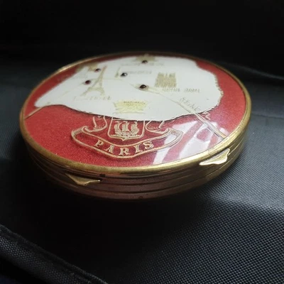 Ancien poudrier de sac Souvenir de Paris avec monuments Années 50 - Photo 1/4