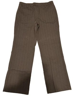 Pantalones de vestir para hombre Riders by Lee doblados a rayas pierna recta plana talla 16 M Foto 1 de 4