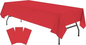 Plastic Red Tablecloths 3 Pack Disposable Table 54 inch x 108 inch, B3  - Picture 1 of 7