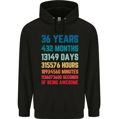 36th Birthday 36 Year Old Mens 80% Cotton Hoodie - Image 1 of 4