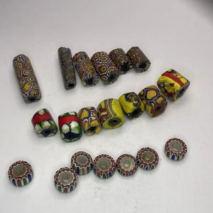 Konvolut antike venezianische Millefiori afrikanische Handelsperlen Glas 20 verschiedene - Bild 1 von 21