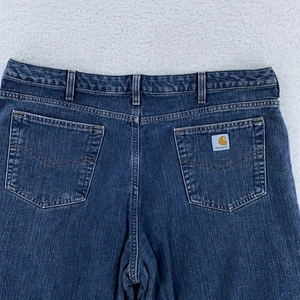 Carhartt Womens Flannel Lined Relaxed Fit Jeans ACTUAL 38x29 Denim Work Pants - Picture 1 of 12