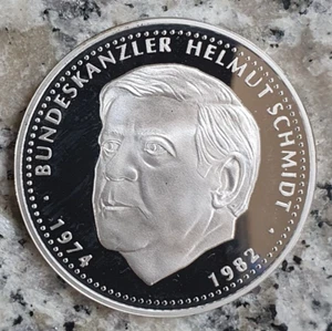 Deutschland BRD Silbermedaille 1993 in PP - Bundeskanzler Helmut Schmidt, top ! - Bild 1 von 2