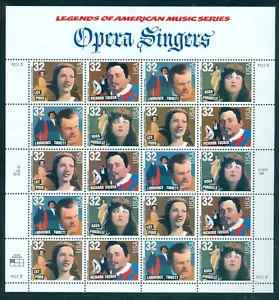 US 3154-3157 Opera Singers, Complete Sheet/20, Mint NH - Picture 1 of 1