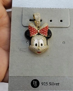 925 Sterling Silber CZ Minnie Anhänger - Bild 1 von 1
