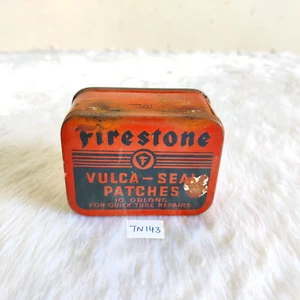 Vintage Firestone Vulca Siegelaufnäher Werbedose unbenutzt verpackt selten TN143 - Bild 1 von 7