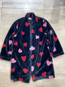 Kate Spade New York Pink Rot Herz Blau Kurz Morgenmantel S XS Blau Ohne Gürtel - Bild 1 von 3