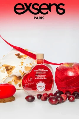 Huile de massage chauffante comestible Arôme Pomme d'Amour. - Photo 1/3