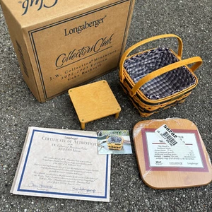 Longaberger J.W. Collection Collectors Club Miniature 2002-2003 Cake Basket Lid - Picture 1 of 8