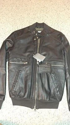 Chaqueta Daniele Alessandrini Gris 100% Cuero Italia *NUEVA CON ETIQUETAS* Talla 52 (L) Foto 1 de 4