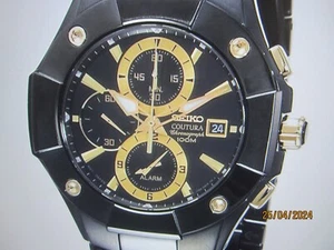 SEIKO COUTURA MEN'S WATCH ALL S/S CHRONO ORIGINAL JAPAN SNAC75 NEW - Picture 1 of 5