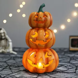 Halloween Light Up Stacked Pumpkins Halloween Party Decor Indoor Outdoor Decor - Picture 1 of 8