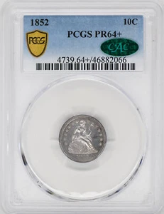 1852 LIBERTY SEATED 10C PCGS PR 64+ - Picture 1 of 4