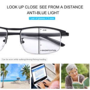 Progressive Multifocus Reading Glasses Reader Photochromic Transition Sunglasses - Picture 1 of 19