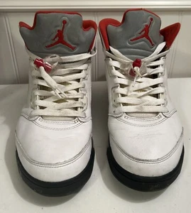 Nike Air Jordan 5 Fire Red Silver Tongue 2020 Gr. 10,5 DA1911-102 OG GEBRAUCHT LESEN - Bild 1 von 17