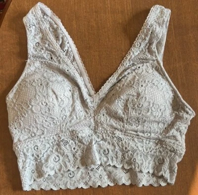 SO Intimates мягкий кружевной бюстгальтер размер маленький выбор серый или белый погружение с подкладкой S - Изображение 1 из 4