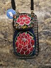 Mexican Flower Wallet Credit Card Holder Phone Case Crossbody