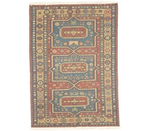 6X8 ft Flat-Weave Sumak Oriental Rug Floral Classic Style Wool Carpet Boho Decor - Picture 1 of 15