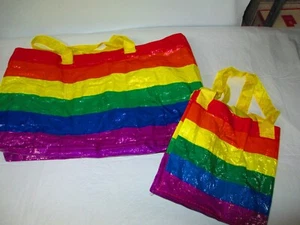 2 Ikea Storstomma Rainbow Bag Shopping Storage Gay Pride LARGE & SMALL - Picture 1 of 3