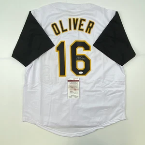Autographed/Signed Al Oliver Pittsburgh Pirates White Baseball Jersey JSA COA - Picture 1 of 4