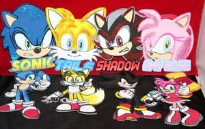 SONIC CUT OUTS GLITTER BIRTHDAY PARTY SUPPLY DECORATION FOAM FOMI 8 PK NEW 2 - Picture 1 of 5
